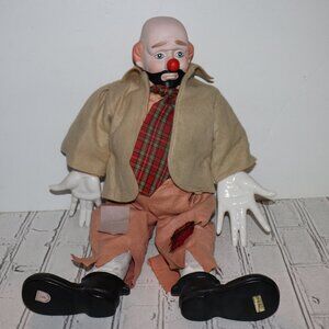 🎪 Brinn’s Collectible Hobo Clown · 1986 · 20" Stuffed & Porcelain